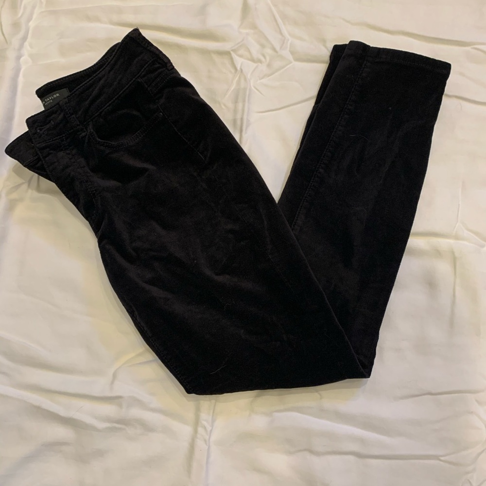 Ann Taylor vintage black velvet straight pants